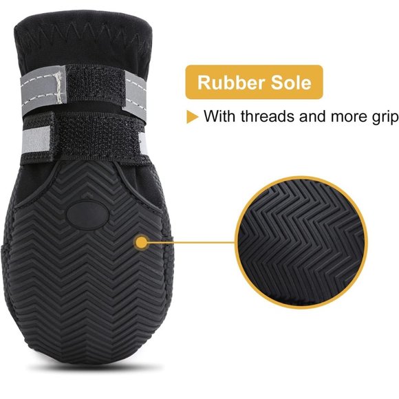 Dimicoo Winter Snow Dog Boots Neoprene Nonslip Rubber Sole Dog Shoes for small - Picture 6 of 8